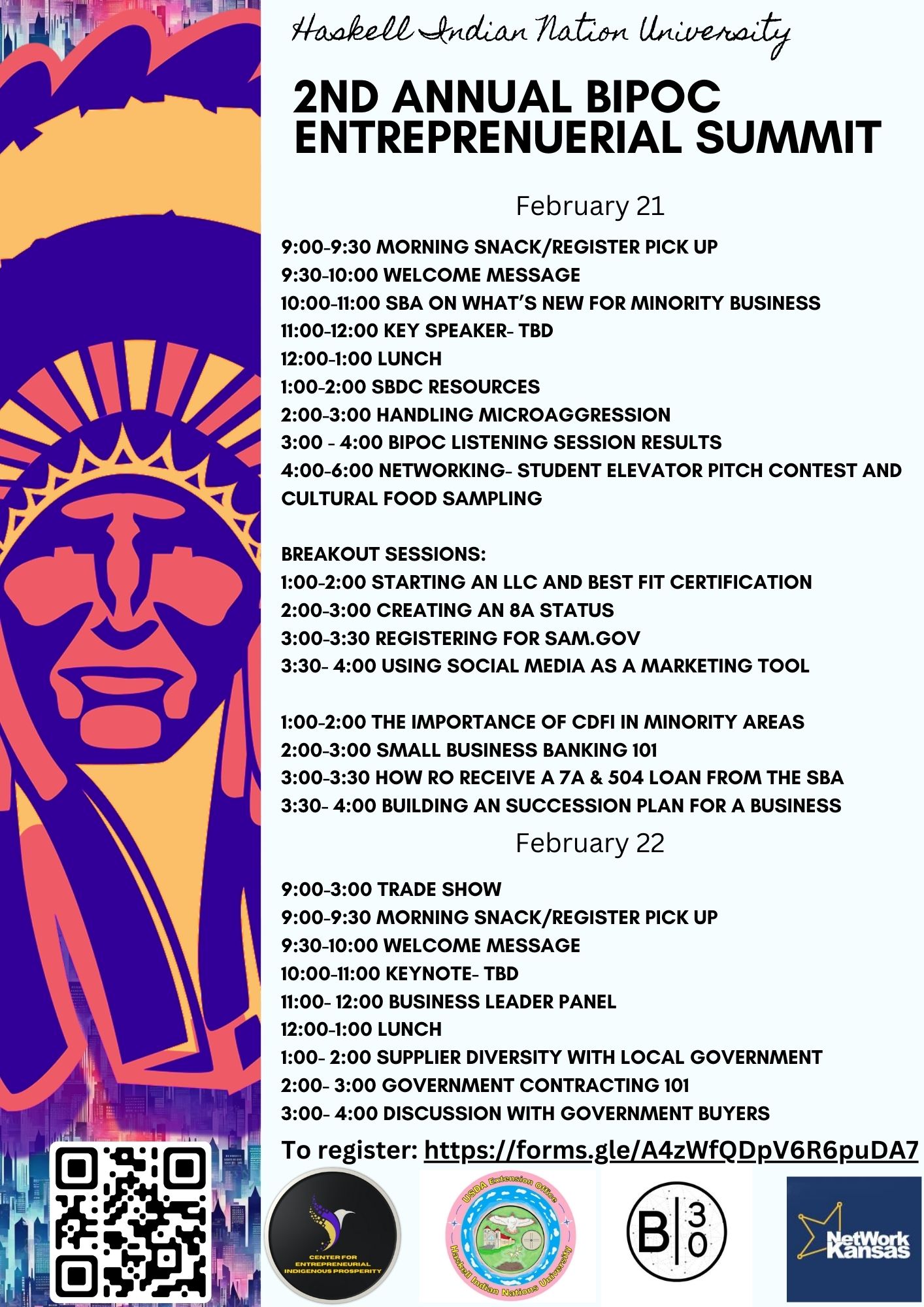 BIPOC Event Flyer and Schedule